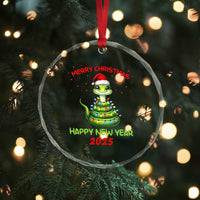 Year Of The Snake 2025 Crystal Glass Ornament Merry Xmas And Happy New Year Cute Snake TS09