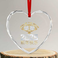 Year Of The Snake 2025 Heart Crystal Glass Ornament Happy New Year Chinese China - Wonder Print Shop