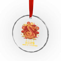 Year Of The Snake 2025 Lunar New Year Crystal Glass Ornament Zodiac Snake Charm Red Decor for Luck TS10