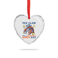 Yee Claw Lobster Heart Crystal Glass Ornament It's a Crawfish Kinda Day Summer Beach Vaction Gift