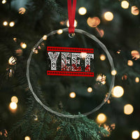 Yeet Funny Wrestling Slang Quote Tribal Art Blood Splatter Crystal Glass Ornament