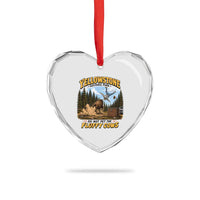 Yellowstone National Park Do Not Pet The Fluffy Cows Bison Heart Crystal Glass Ornament