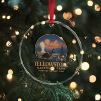 Yellowstone National Park Do Not Pet The Fluffy Cows Crystal Glass Ornament Amusing Bison Encounter Campsite Toss