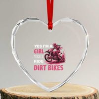 Yes I'm A Girl Yes I Ride Dirt Bikes Heart Crystal Glass Ornament Motocross Biker - Wonder Print Shop