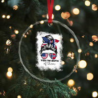 Yes I'm Both of Them Half Norwegian American Crystal Glass Ornament
