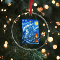 Yeti Cryptid Christmas Crystal Glass Ornament Winter Monster Starry Night Xmas TS14