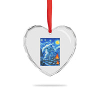Yeti Cryptid Christmas Heart Crystal Glass Ornament Winter Monster Starry Night Xmas - Wonder Print Shop