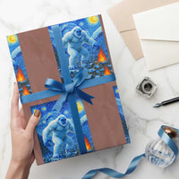 Yeti Cryptid Xmas Wrapping Paper Roll Winter Monster Starry Night Xmas - Wonder Print Shop