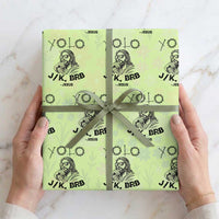 Yolo Jk BRB Jesus Wrapping Paper Roll Funny Easter Day Ressurection Christians