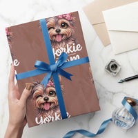 Yorkshire Terrier Dog Mom Wrapping Paper Roll Cute Yorkie Puppy Gift