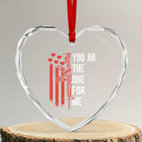 You AR The One for Me Heart Crystal Glass Ornament Patriotic Valentine Gun Romantic Rifle and Flag