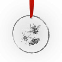 You Are Not Alone There Are Bugs Vintage Dark Academia Crystal Glass Ornament Insect Entomology Humor Folk Indie Music Lover