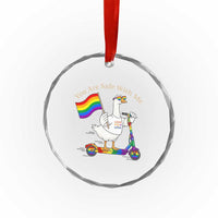 You Are Safe With Me Crystal Glass Ornament LGBTQ Pride Goose Rainbow