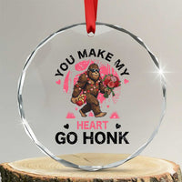 You Make My Heart Go Honk Crystal Glass Ornament Funny Bigfoot Valentine Meme - Wonder Print Shop