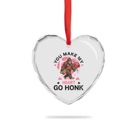 You Make My Heart Go Honk Heart Crystal Glass Ornament Funny Bigfoot Valentine Meme - Wonder Print Shop