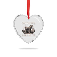 You Odyssey Deez Nuts Funny Trojan Horse Heart Crystal Glass Ornament Inappropriate Adult Humor Ancient Greek