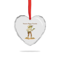 You're Darn Tootin Heart Crystal Glass Ornament Funny Cowboy Frog Meme