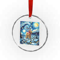 Yule Goat Crystal Glass Ornament Yule Starry Night Winter Solstice Xmas Vincent Van Gogh TS11