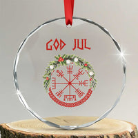 Yule Pagan Crystal Glass Ornament God Jul Christmas Nordic Vegvisir Wreath TS11