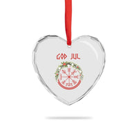 Yule Pagan Heart Crystal Glass Ornament God Jul Christmas Nordic Vegvisir Wreath - Wonder Print Shop