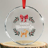 Yuletide Blessings Crystal Glass Ornament Yule Goat Winter Solstice Christmas Wreath TS11