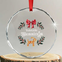 Yuletide Blessings Crystal Glass Ornament Yule Goat Winter Solstice Christmas Wreath TS11