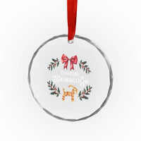 Yuletide Blessings Crystal Glass Ornament Yule Goat Winter Solstice Christmas Wreath TS11