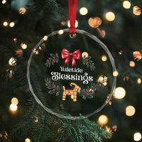 Yuletide Blessings Crystal Glass Ornament Yule Goat Winter Solstice Christmas Wreath TS11