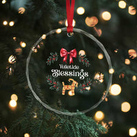 Yuletide Blessings Crystal Glass Ornament Yule Goat Winter Solstice Christmas Wreath TS11