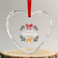 Yuletide Blessings Heart Crystal Glass Ornament Yule Goat Winter Solstice Christmas Wreath - Wonder Print Shop