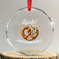 Zack Aufgebrezelt Oktoberfest Crystal Glass Ornament Dress Up Funny Pretzel Edelweiss Bavarian Festival TS02