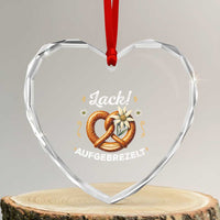 Zack Aufgebrezelt Oktoberfest Heart Crystal Glass Ornament Dress Up Funny Pretzel Edelweiss Bavarian Festival - Wonder Print Shop