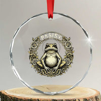 Zen Frog Resist Crystal Glass Ornament Sacred Resistance Protest Ornate Style Graphic - Wonder Print Shop