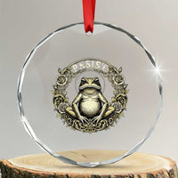 Zen Frog Resist Crystal Glass Ornament Sacred Resistance Protest Ornate Style Graphic TS02