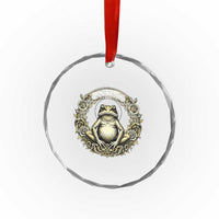 Zen Frog Resist Crystal Glass Ornament Sacred Resistance Protest Ornate Style Graphic TS02