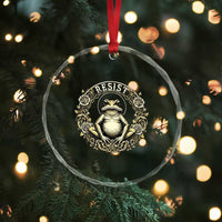 Zen Frog Resist Crystal Glass Ornament Sacred Resistance Protest Ornate Style Graphic TS02