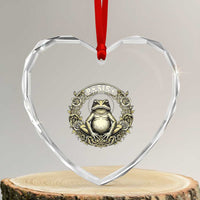 Zen Frog Resist Heart Crystal Glass Ornament Sacred Resistance Protest Ornate Style Graphic - Wonder Print Shop