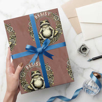 Zen Frog Resist Wrapping Paper Roll Sacred Resistance Protest Ornate Style Graphic - Wonder Print Shop