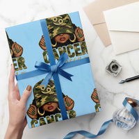 Zodiac Queen Cancer Season Retro Camo Camouflage Graphic Wrapping Paper Roll June July Horoscope Birthday Gift Melanin Women