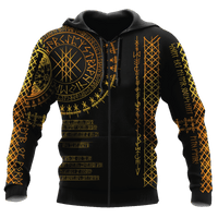 Viking Clothing Viking Golden Runes Hoodie RLT12 - Wonder Print Shop