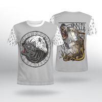 Viking Clothing Viking Fenrir Yin Yang Wolf T Shirt RLT12 - Wonder Print Shop
