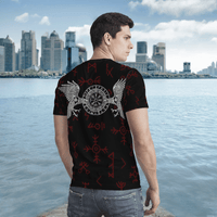 Viking Clothing Raven With Vegvisir Viking T Shirt RLT12 - Wonder Print Shop