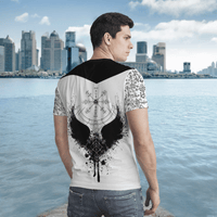 Viking Clothing Odin Raven Raven Vegvisir T Shirt RLT12 - Wonder Print Shop