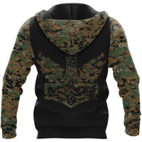 Viking Clothing Viking CAMO Hammer WOLF Hoodie RLT12 - Wonder Print Shop