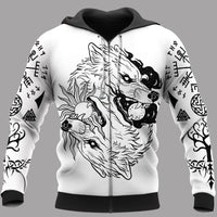 Viking Clothing The Sons Of Fenrir: Hati and Skoll Viking Hoodie RLT12 - Wonder Print Shop