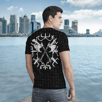 Viking Clothing Fenrir Vegvisir Viking T Shirt RLT12 - Wonder Print Shop