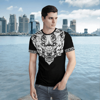 Viking Clothing Fenrir Wolf Axe Sword T Shirt RLT12 - Wonder Print Shop