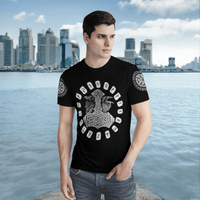 Viking Clothing Hammer Raven Viking T Shirt RLT12 - Wonder Print Shop