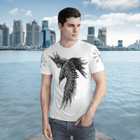 Viking Clothing Raven Vegvisir Viking T Shirt RLT12 - Wonder Print Shop