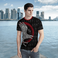 Viking Clothing Raven Rune Viking T Shirt RLT12 - Wonder Print Shop